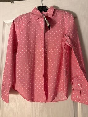 Lauren Ralph Lauren Pink Polka Dot Button-Down Shirt.